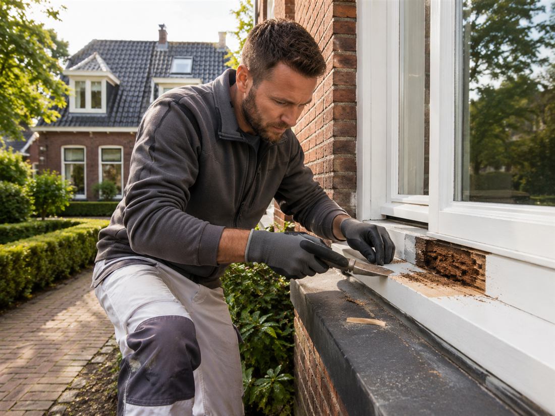 Hersteld en geschilderd houtwerk in Assen